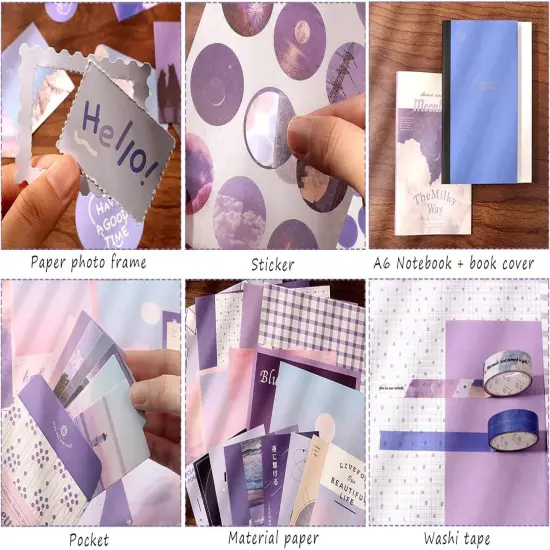 348pcs Aesthetic Scrapbook Supplies Kit (Moonlight) {4}