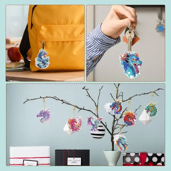 Dragon Diamond Art Keychains {5}
