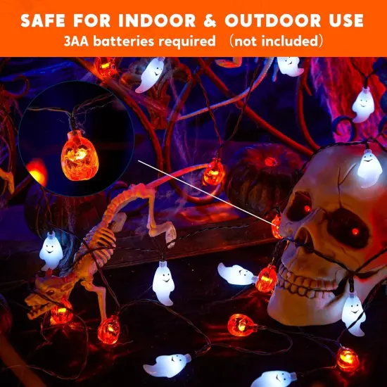 Halloween String Lights - 19.7FT 30 LED (Orange/White Color) {3}