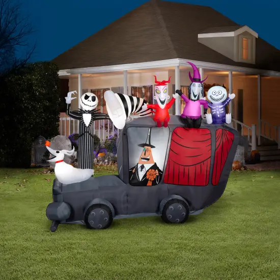 10' Gemmy Airblown Inflatable Halloween Disney's Nightmare Before Christmas Mayor-Mobile Scene Yard Decoration 221590 {1}