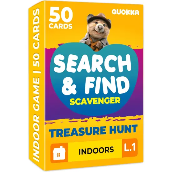 Indoor Scavenger Hunt 50 Cards for Kids - Search and Find {1}