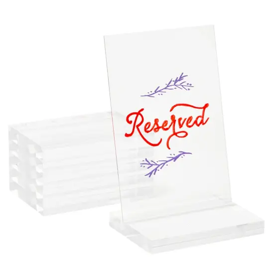 Clear Table Number Holders for Weddings, Acrylic Place Card Signs (6 Pack) {1}