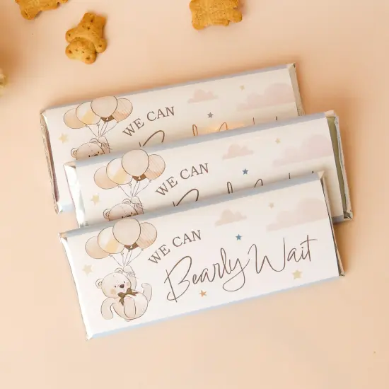 Big Dot of Happiness We Can Bearly Wait - Candy Bar Wrapper Teddy Bear Baby Shower Favors - Set of 24 {5}