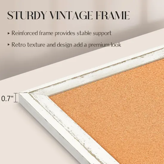 White Cork Board 24" x 18" Wooden Framed Corkboard(White Frame) {3}