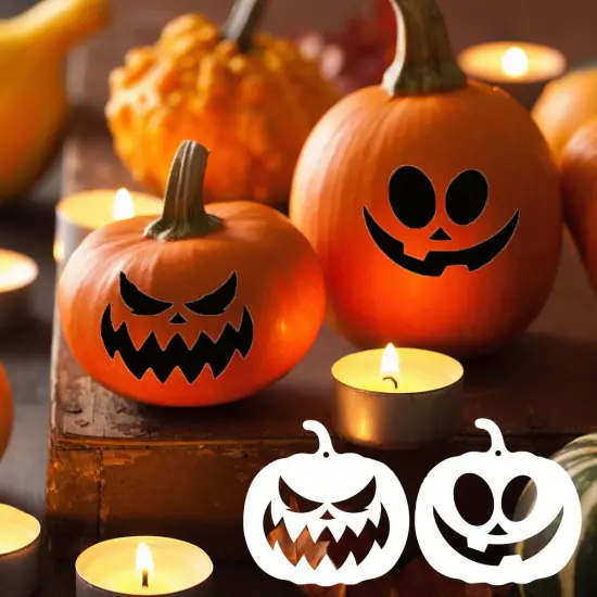 Halloween Pumpkins Face Stencils(3"L x 2"W) {4}