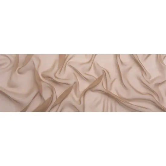 1 Yard Premium Chiffon-Like Silk Voile 54" Wide Dark Beige Solid Fabric for Fashion Design {3}
