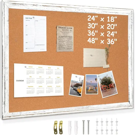 White Cork Board for Wall - 24 X 18 Inches(White) {1}