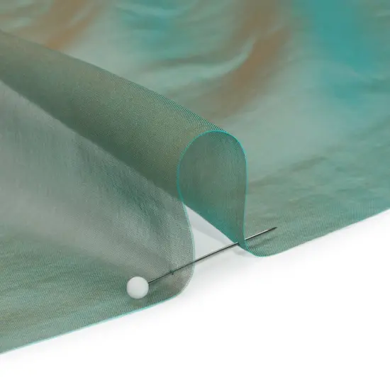 1 Yard Iridescent Silk Voile Chiffon Peacock Brown Like Fabric Perfect for Formal Events, 54 Inches Wide {2}