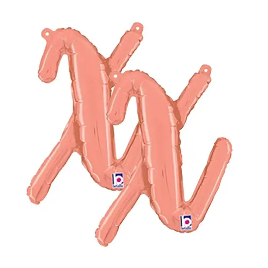 Betallic&reg; 14 inch Script Letter X Rose Gold Air Fill Only {1}