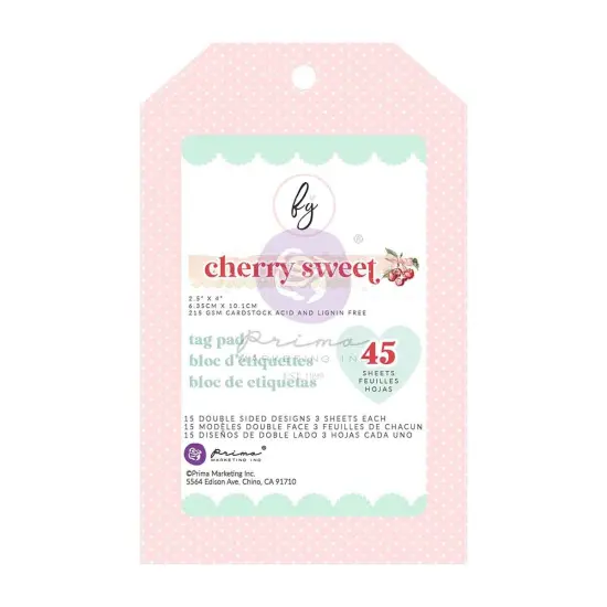 Prima Marketing Tag Pad 2.5"X4" 45/Pkg-Cherry Sweet By Frank Garcia {1}