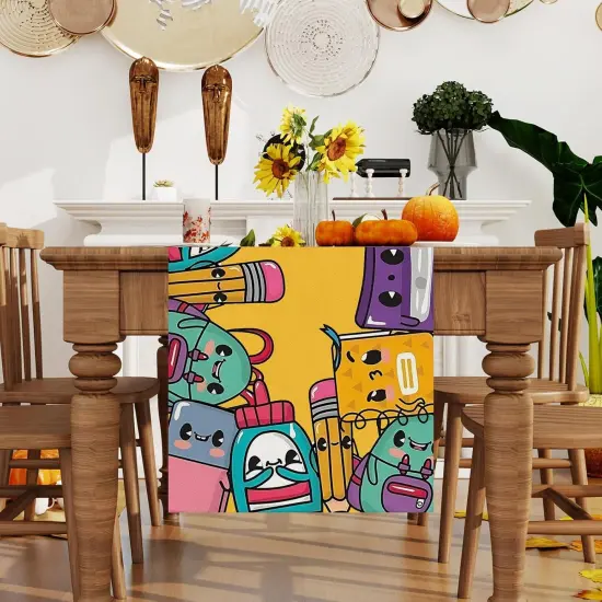 Back to School Table Runner 72 Inches Long First Day of School {2}