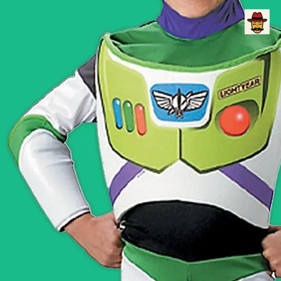 Boys Toy Story Buzz Lightyear Deluxe Costume Bodysuit With Hood {4}