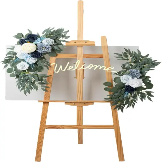 Artificial Wedding Arch Flowers Kit 2 PCS Dust Rose Flowers Silk {2}