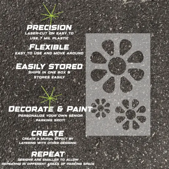 Flowers Parking Space Stencil | High School Senior Parking Spot Stencil | Reusable Stencil | Stencil Ease | {4}
