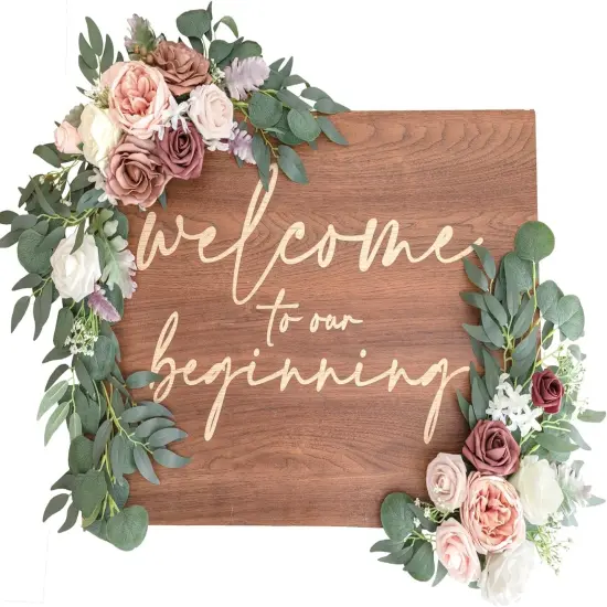 Welcome Sign Floral Decoration for Wedding {1}