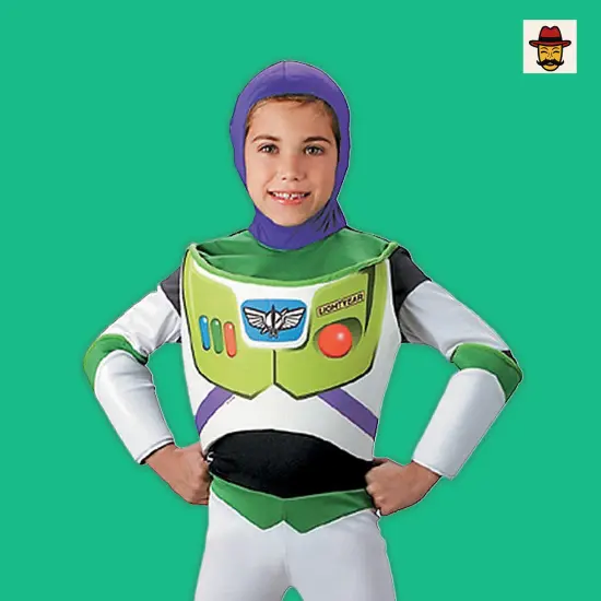 Boys Toy Story Buzz Lightyear Deluxe Costume Bodysuit With Hood {2}