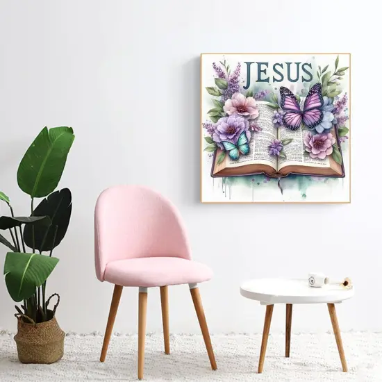 5D Diamond Painting Kits, Butterfly Book Flower Diamond Art, 13.78x13.78 Inch {3}