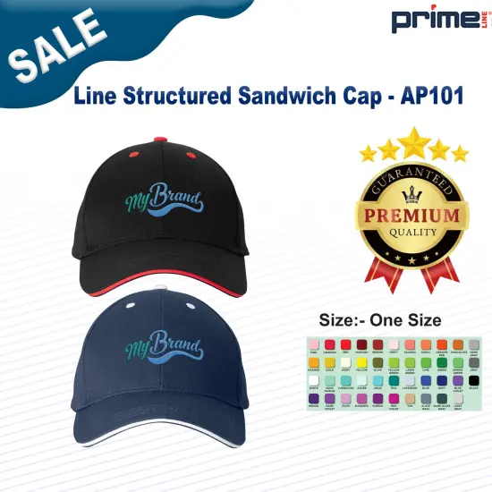 Prime&reg; Line Structured Sandwich Cap BLACK/ RED {2}