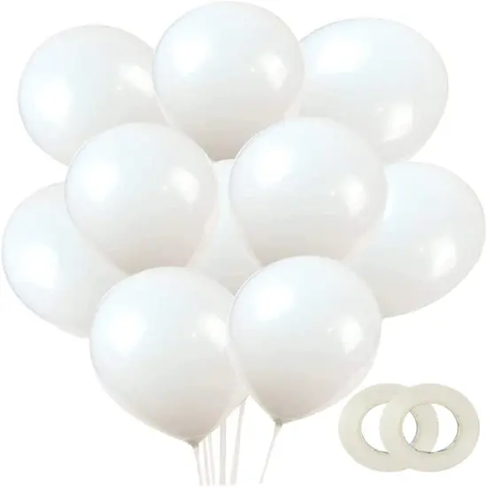 Latex White Balloons, 100-Pack {1}