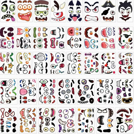 88 Pack Halloween Pumpkin Decorating Stickers {2}