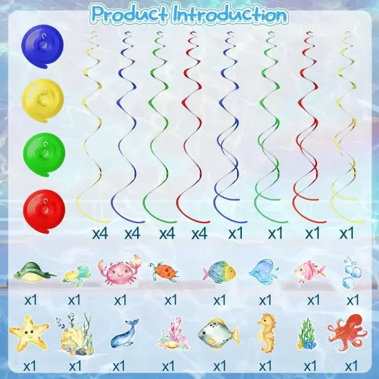 36Pcs Tropical Fish Hanging Swirl Under The Sea {3}