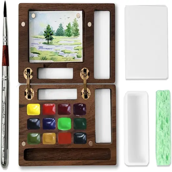 Portable Mini Watercolor Paint Set {1}