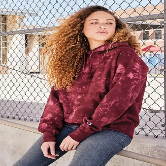 Champion&reg; Scrunch-Dye Tie-Dye Hooded Sweatshirt Black {6}