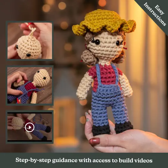 Hearth & Harbor Amigurumi Crochet Kit for Beginners Dottie the Farmer {3}