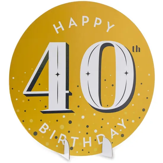 40th Birthday Decorations, Includes Table Centerpieces, Wall Sign, Ceiling Decorations and Confetti String (12 Pieces) Multicolor {6}