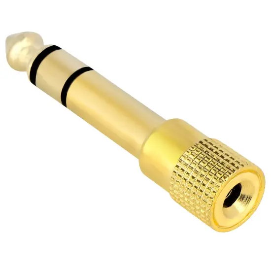 Insten 1 / 4 Audio to 1 / 8 Audio M / F Adapter (1/4" M to 1/8" 3.5mm F) Gold {3}