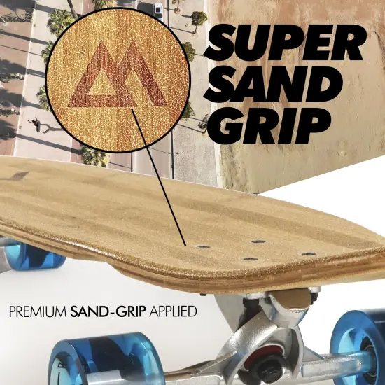 Magneto 44-inch Kicktail Cruiser Longboard Skateboard - Bamboo & Hard Maple Deck - Ideal for Commuting, Cruising, Carving, Downhill Riding - Suitable for Ages 3-14 (Blue) {3}