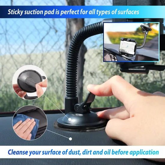 Insten Car Phone Holder Universal Windshield Dashboard Suction Cup 360 Air Vent Mount for Cellphones iPhone 11 / 11 Pro / 11 Pro Max XS X 8 7 6S 6 Plus SE Samsung Android Windscreen Car Cradle Black {7}