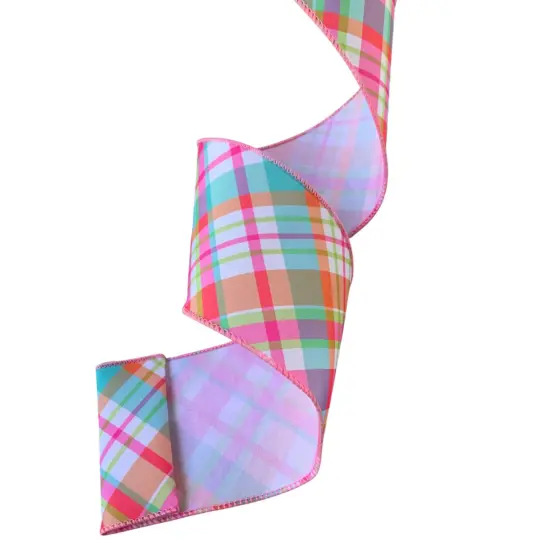 2.5" Gumdrop Plaid Ribbon: Multi (10 Yards) {2}