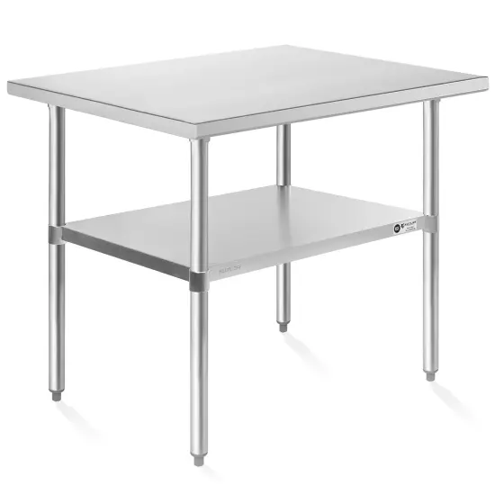KUTLER Stainless Steel Table, NSF Heavy Duty Commercial Kitchen Prep and Work Table with Undershelf for Restaurant, Hotel, Home {1}