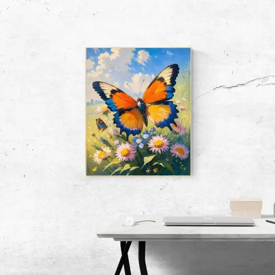 Butterfly Paint by Numbers Kit for Adults Daisy Adult Paint by Number Kits Flower Canvas Painting Kit for Beginner Oil Painting Kits for Gift Home Wall Decor 16x20 Inch {4}