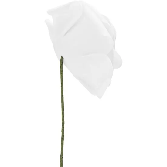 Bright Creations 3" Artificial Rose Flowers 60pcs Real Looking Fake Rose with Stem for DIY Wedding Bouquets and Bridal Shower, White {6}