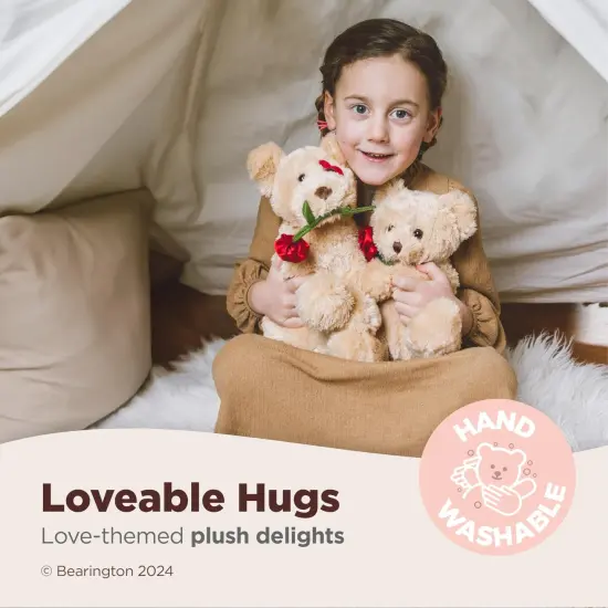 Bearington Conner Cuddlesmore The Valentine's Stuffed Animal, 11 Inch Stuffed Animal Dog, Ideal for Valentine's Day Gifts, For Ages 3-14 Brown {3}