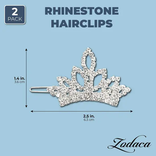 2.5 x 1.4 Inch Dog Crown with White Rhinestone, Small Pet Tiara (2 Pack) {2}