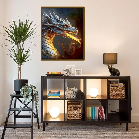 Dragon 5D Diamond Art Painting Kit for Adults, Round Full Drill Diamond Dots DIY Wall Decor 12 x 16inch {3}