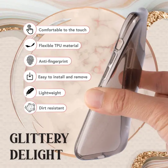 Insten Glitter Case Compatible with iPhone 12 Mini Case 5.4 Inch, Soft TPU Sparkle Protective Cases, Shock Absorption, Crystal Clear Black Bling Shinny Slim Cover for Women Girls {4}