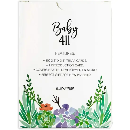 100-Cards Floral Baby Shower Party Trivia Card Game, Double Sided, 2.5 X 3.5 inches {7}