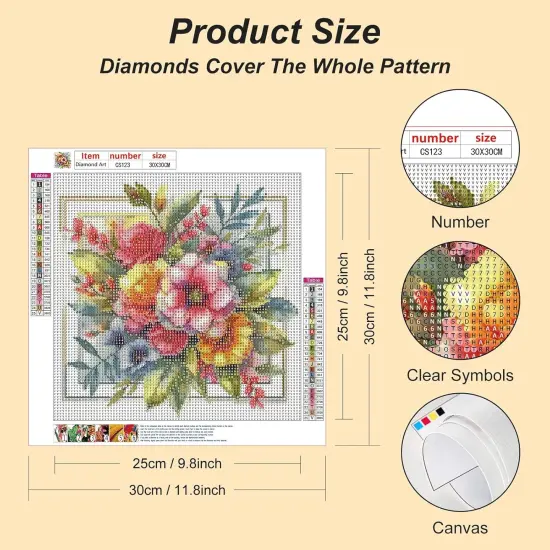 Diamond Painting Kits for Adults, 5D DIY Flower Diamond Art Kits for Beginners, Full Drill Diamond Painting Kits for Home Wall Decor, 12x12 Inch {2}