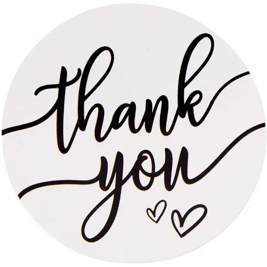 Polka Dot Goodie Bags, Thank You Stickers for Party Favors (White, 4 in, 250 Pack) {6}