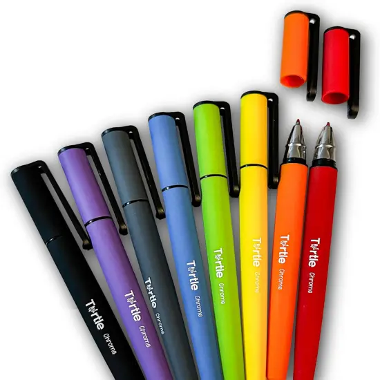 Chrome Black Ink Gel Pens, Fine Point (0.5mm) Gel Pen for Journaling, Note Taking, School Office Supplies, Stationery for Men Women Gifts (Pack Of 8) {1}