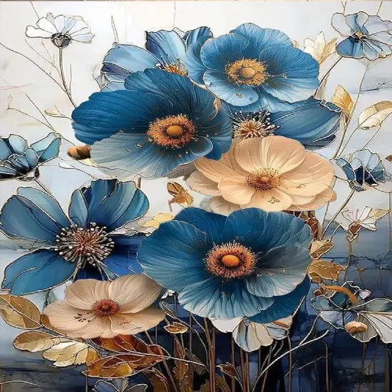 Flower Diamond Painting Kits for Adults, 5D Flwoers Diamond Art Kits for Beginners, DIY Full Drill Plant Diamond Gem Art Kits for Home Wall Decor 12x16 Inch {1}