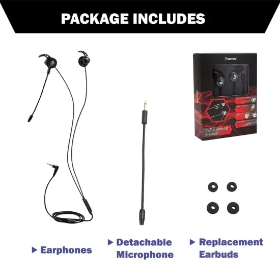 3.5mm Gaming Earbuds with Mic, Insten in-Ear Headset Stereo Headphone with Dual Microphone [Detachable and Built-in] for PS4 Nintendo Switch Lite PC Mobile Game Cell Phone Smartphone - Black {7}
