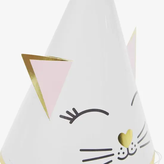 Cat Birthday Party Cone Hats (White, Pink, 24 Pack), Ages 3-14 {5}