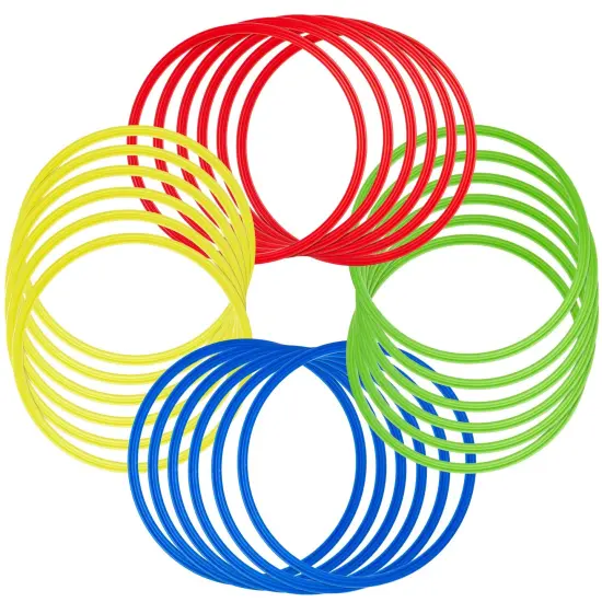24 Pack Agility and Speed Training Rings for Trainers, Gyms, Athletics, Exercise (15.75 Inches) Multicolor {7}