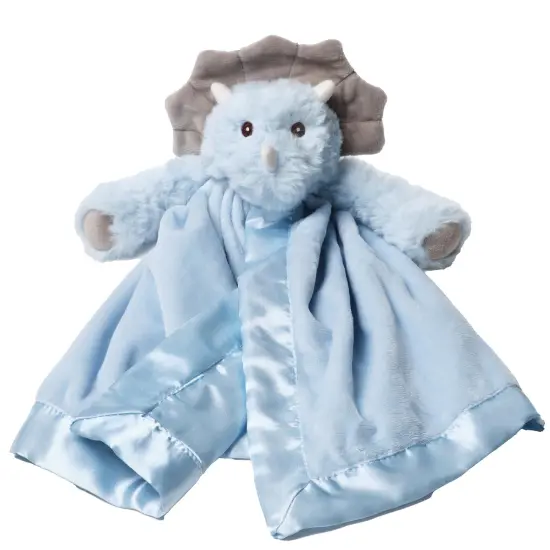 Bearington Baby Lil’ Tracer Snuggler, 15 Inch Light Blue Dinosaur Plush Stuffed Animal Security Blanket Lovey for Babies, For Ages 0-3 {1}