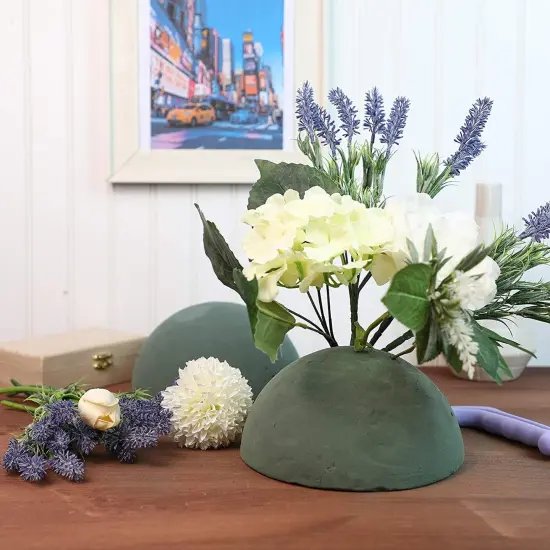 Round Floral Foam Half Balls for Flowers and DIY Crafts (7.8 In, 2 Pack) Green {2}